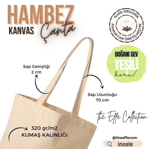 Hambez Çanta Kanvas  35x40 Cm ( 50 Adet)
