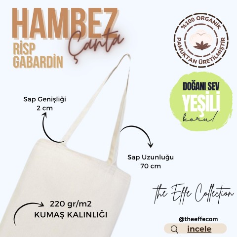 Hambez Çanta Rips Gabrdin  35x40 Cm ( 50 Adet)