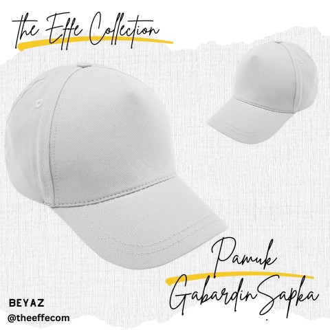 Pamuk Gabardin Şapka Beyaz