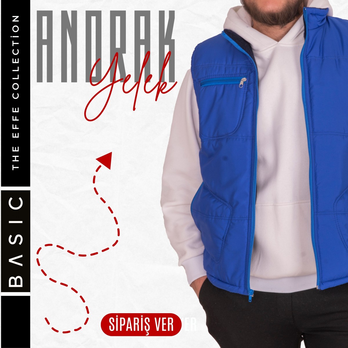 Kartmix Basic  Anorak Yelek 3 Cepli Saks Mavi