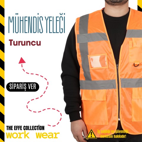 Mühendis İkaz Yeleği Turuncu