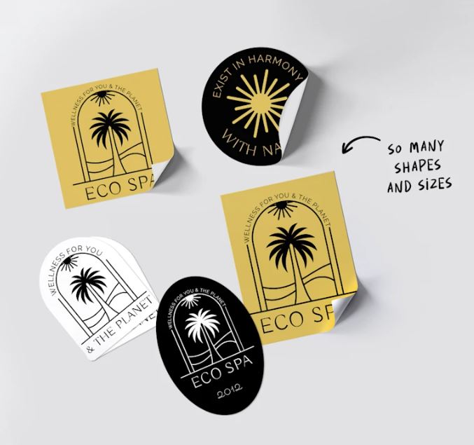 53x83 mm. Etiket Kuşe Çıkartma Altın Yaldız